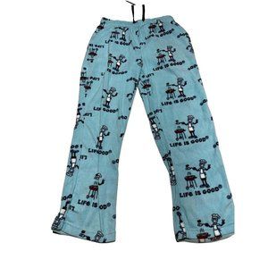 Life Is Good Mens Fleece Pajama Pants Blue Size Medium